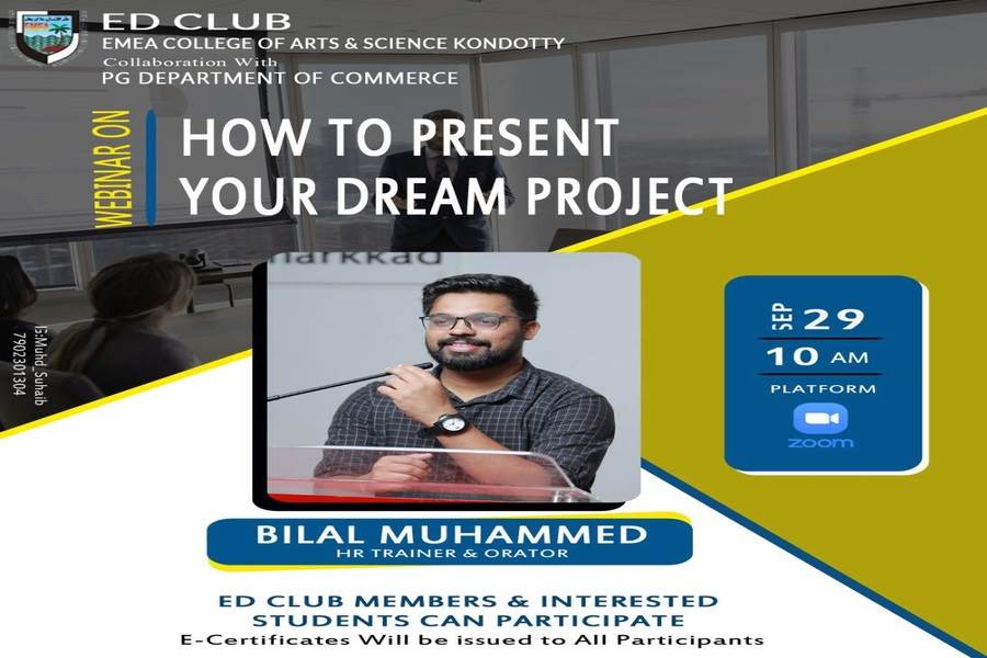 Webinar on HOW TO PRESENT YOUR DREAM PROJECT?