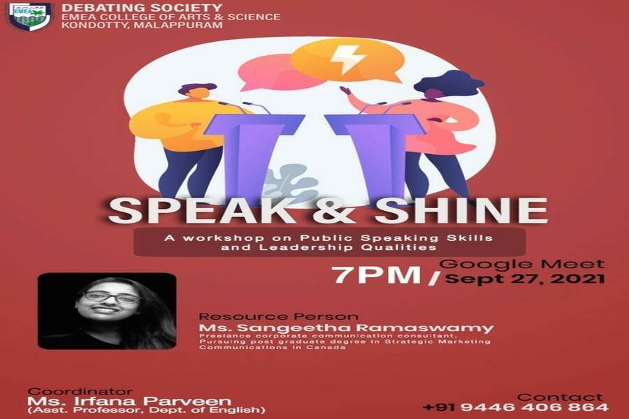 SPEAK AND SHINE: A WORKSHOP ON PUBLIC SPEAKING SKILLS AND LEADERSHIP QUALITIES