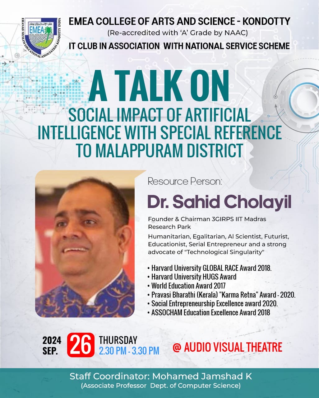 A TALK ON SOCIAL IMPACT OF ARTIFICIAL INTELLIGENCE WITH SPECIAL REFERENCE TO MALAPPURAM DISTRICT