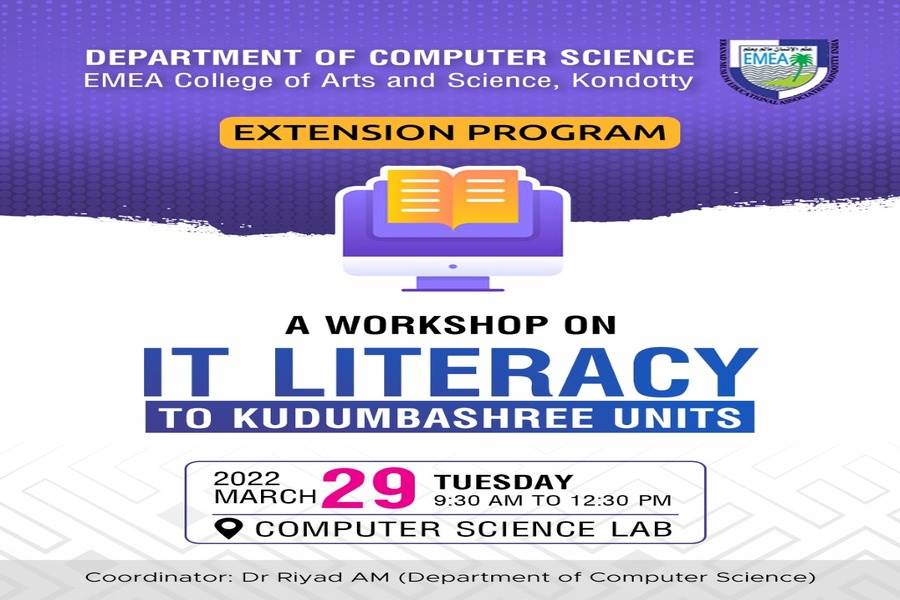 Extension Programme - A Workshop on IT Literacy to Kudumbasree Units