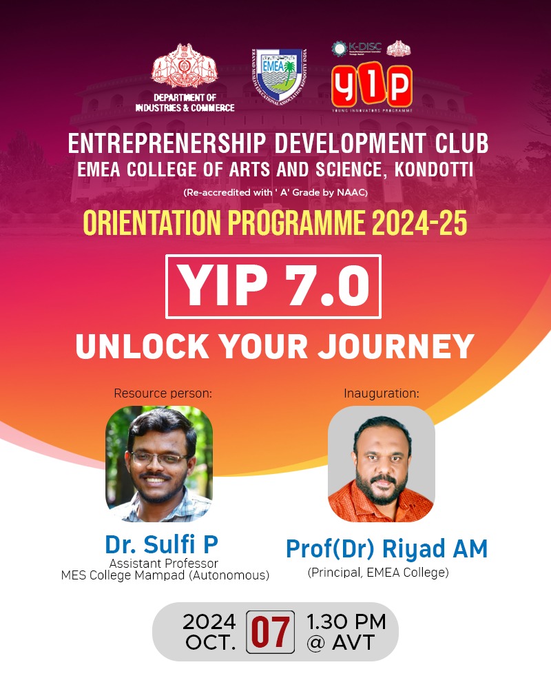 YIP 7.0  UNLOCK YOUR JOURNEY -ORIENTATION PROGRAMME 2024-25