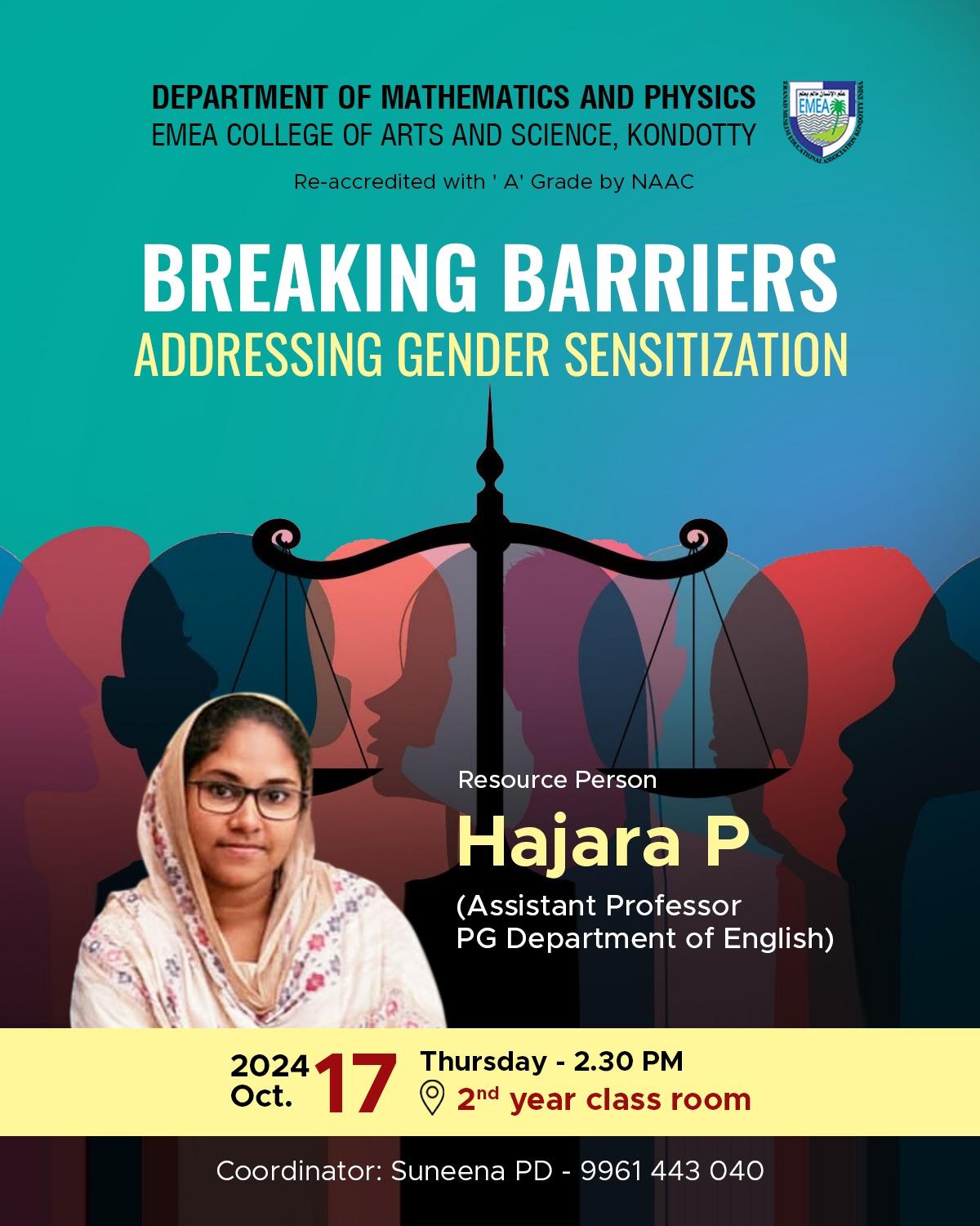 BREAKING BARRIERS ADDRESSING GENDER SENSITIZATION