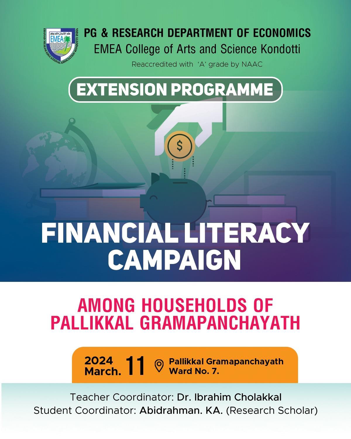 Financial Literacy Campaign among Households of Pallikkal Panchayath