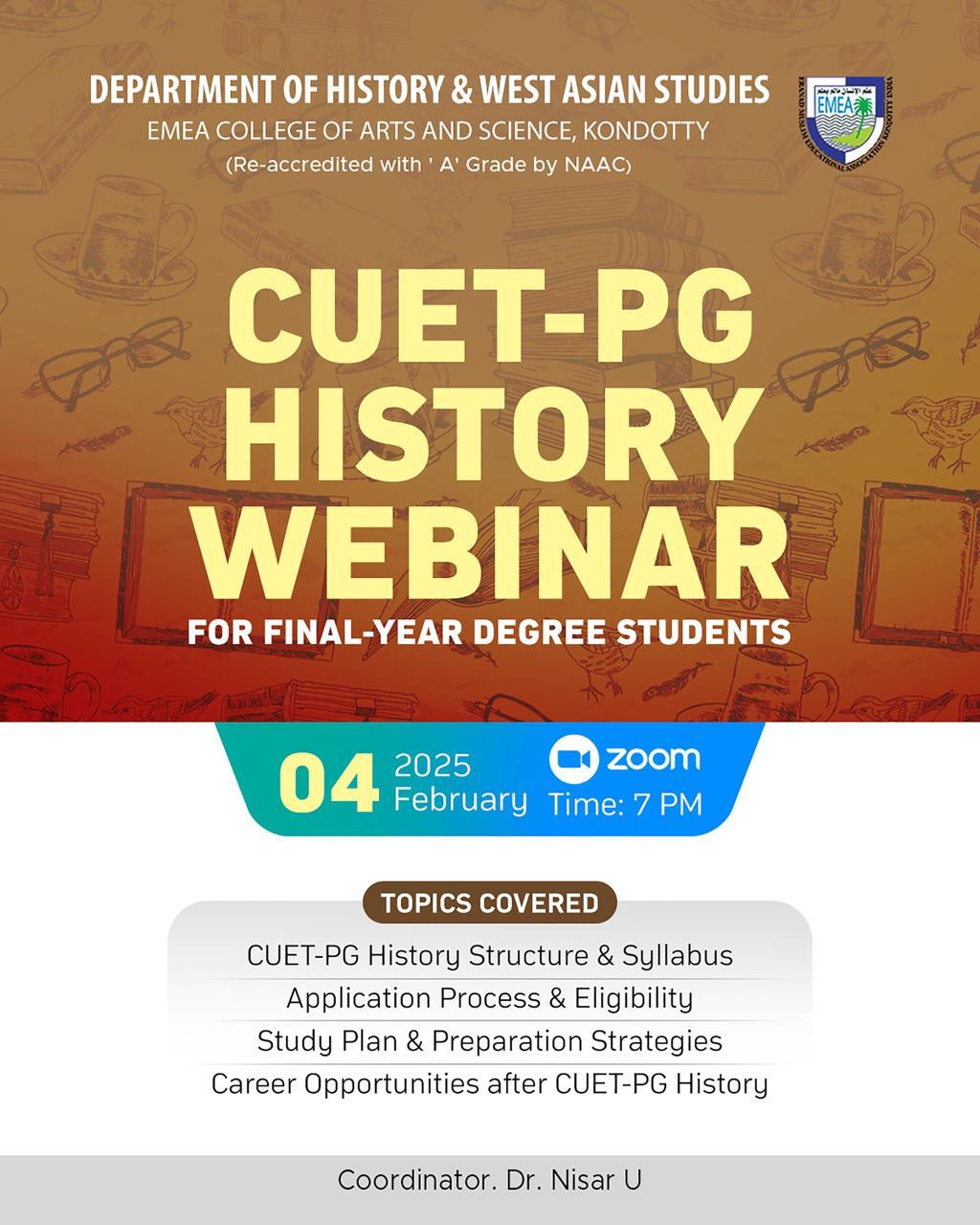 CUET - PG History Webinar