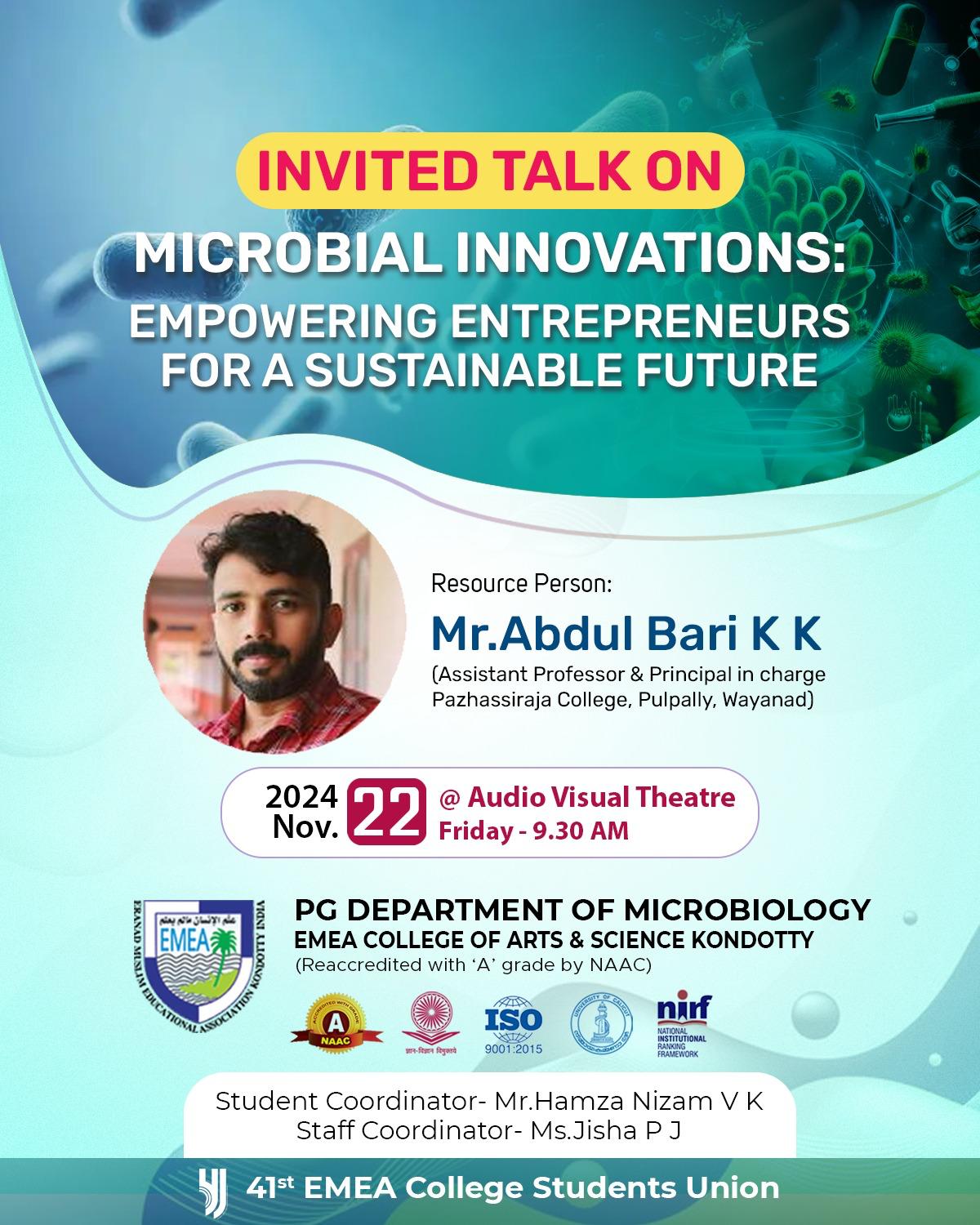 Invited Talk: "Microbial Innovations: