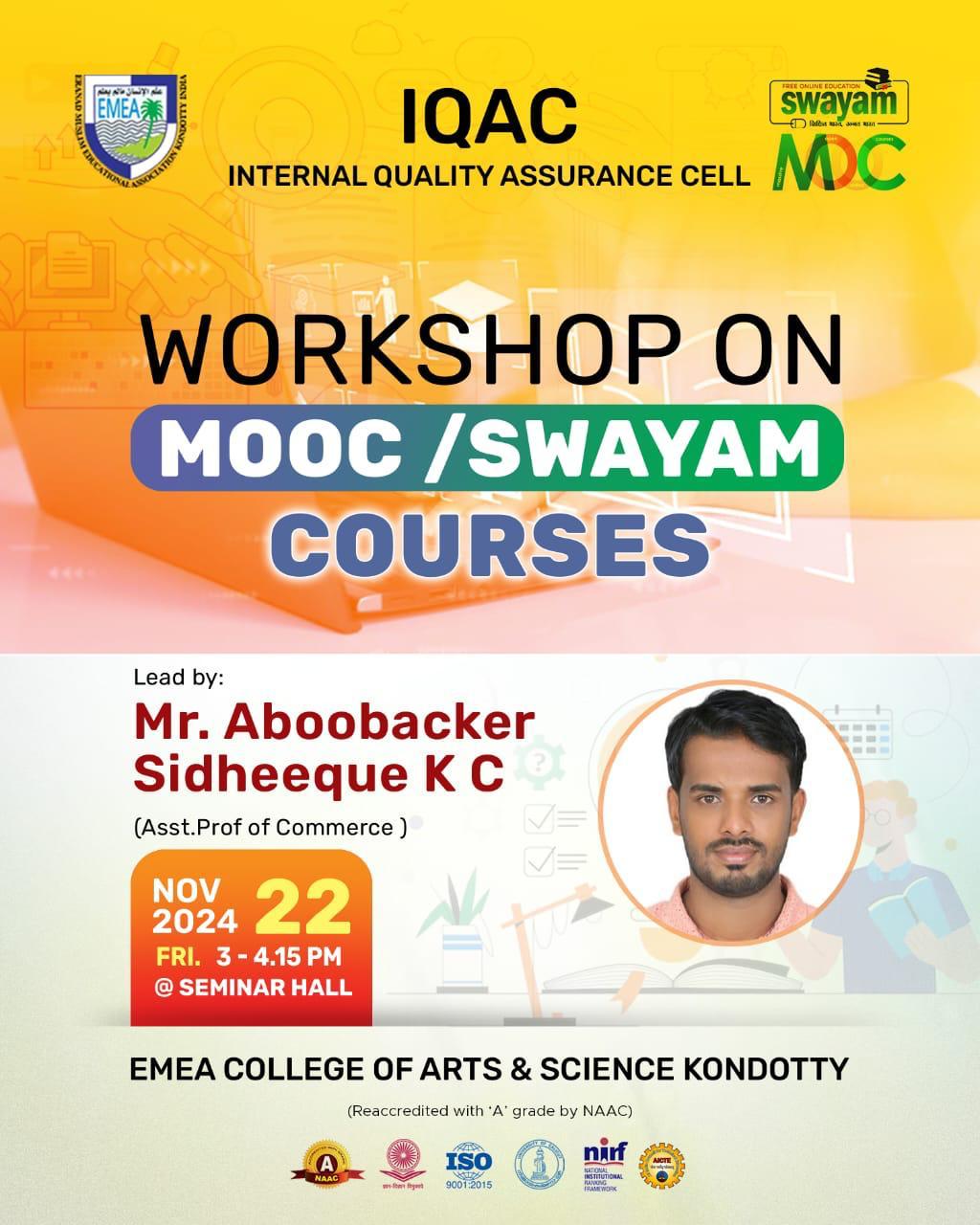 Workshop on MOOC/SWAYAM Courses