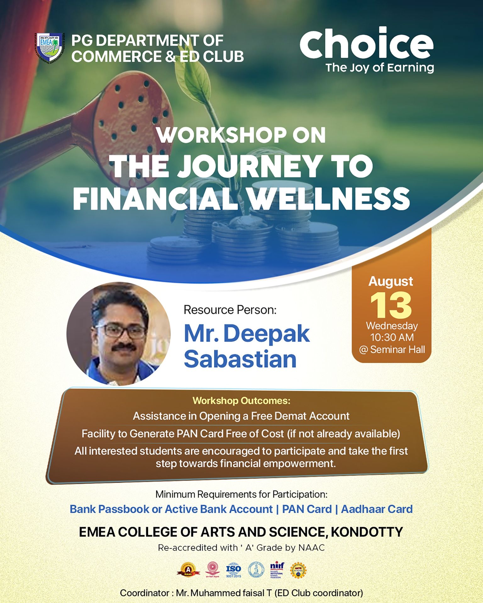 📢 Workshop on “The Journey to Financial Wellness”
