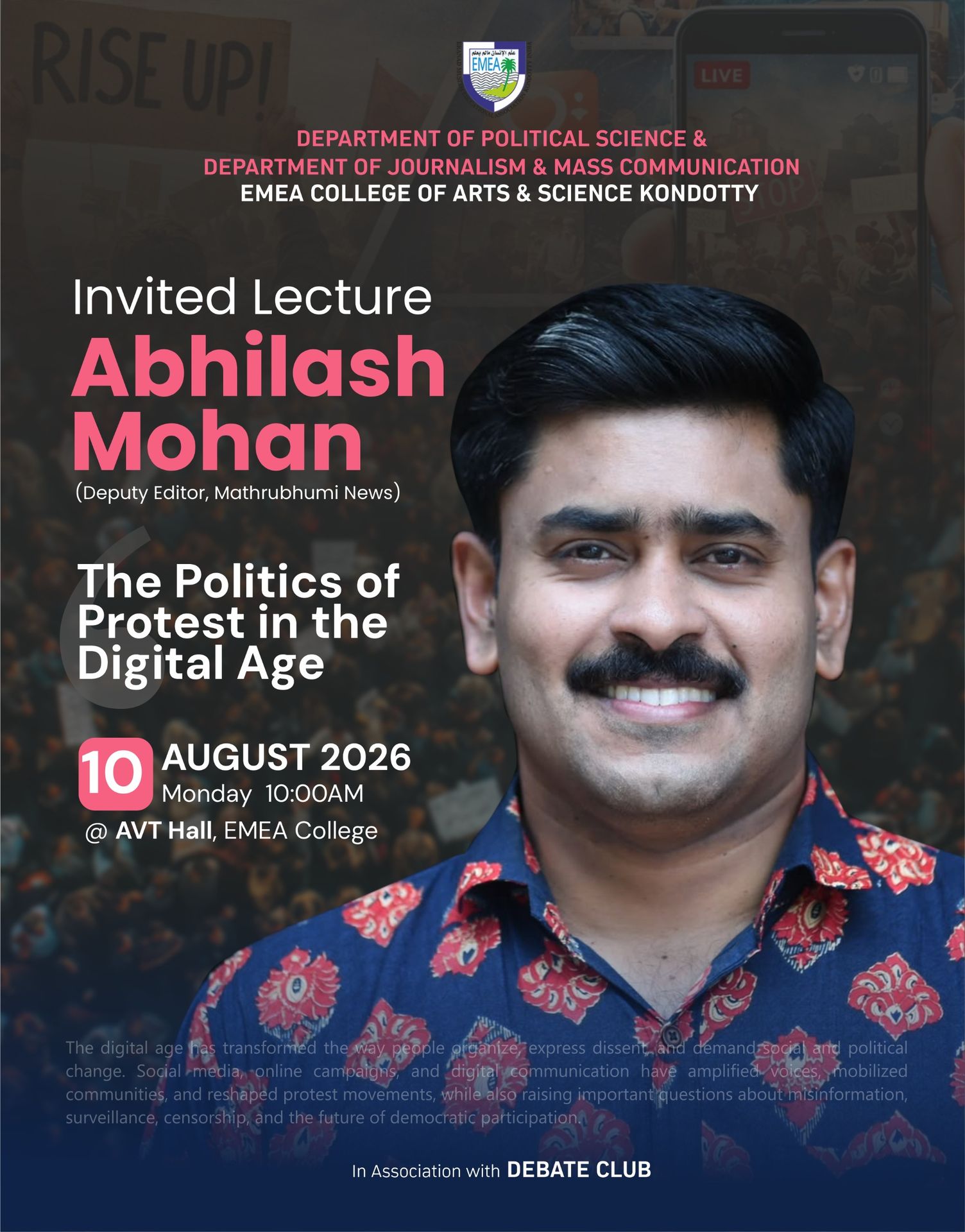 Invited Lecture on “The Politics of Protest in the Digital Age”